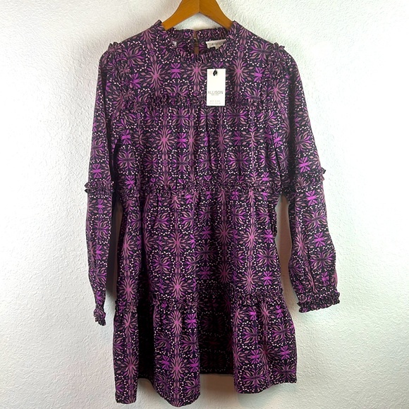 NWT new Allison New York Sandra Dress - Plum Kaleidoscope - Picture 5 of 9